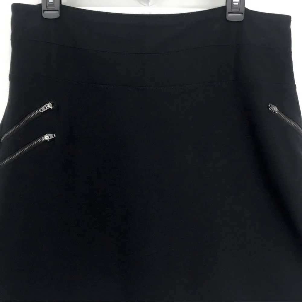 Athleta Black Triple Pocket Zipper Athleisure Athletic Casual Sporty Skirt